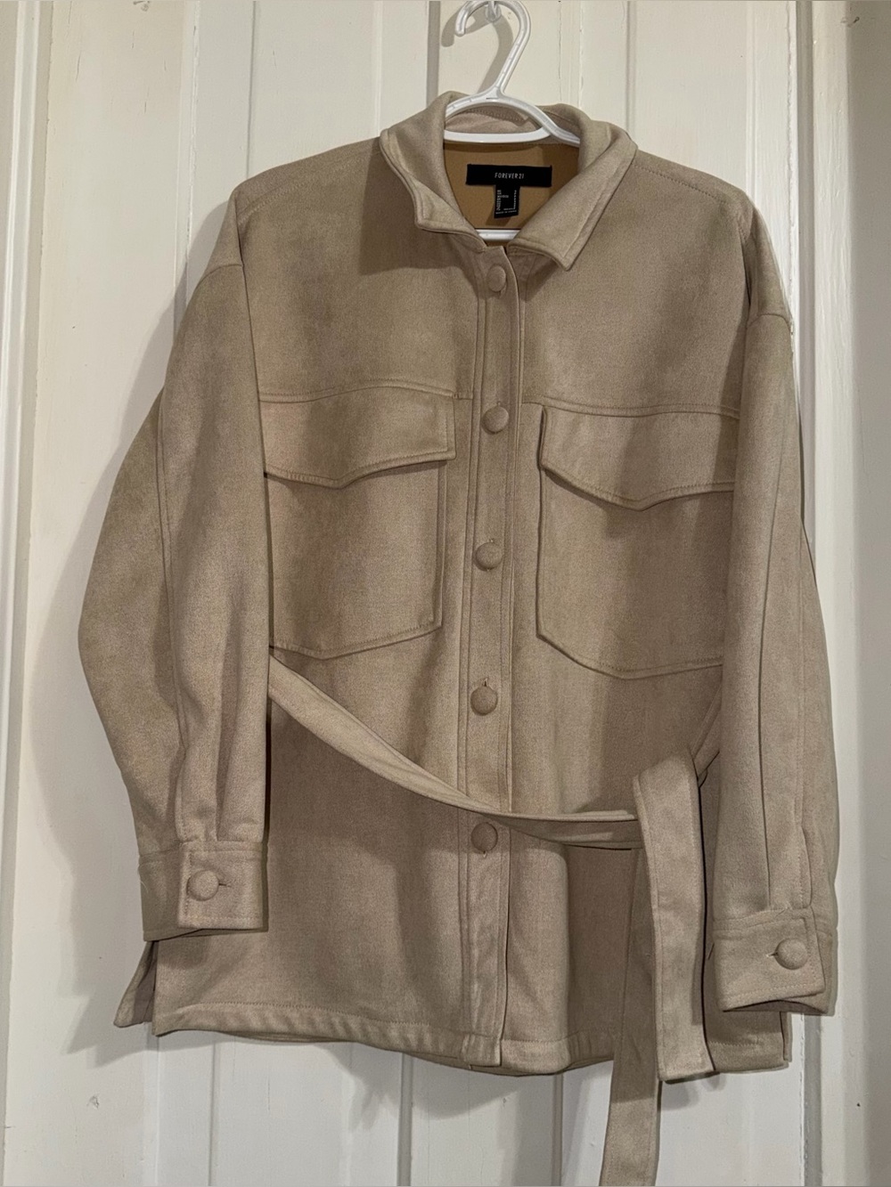Women’s size small coat FOREVER 21 Taupe Belted Jacket
